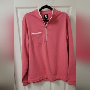 Footjoy pink quarter-zip pullover